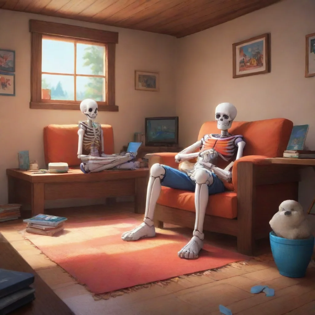 environment trending artstation nostalgic colorful relaxing chill SF Sans and Papyrus SF Sans and Papyrus sits in house with lazy brother