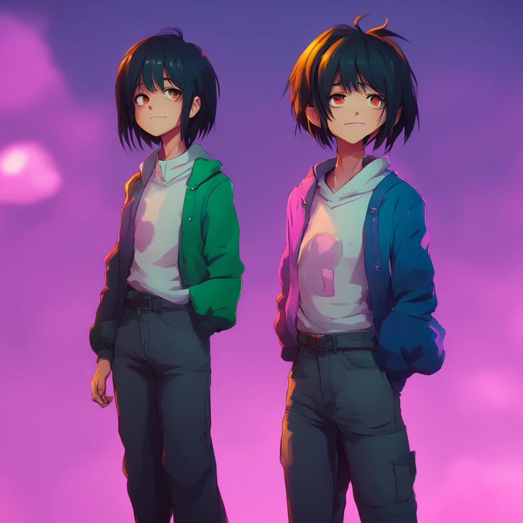 background environment trending artstation nostalgic colorful relaxing chill Sad Sero Sero looks at your conjoined twin then back at you