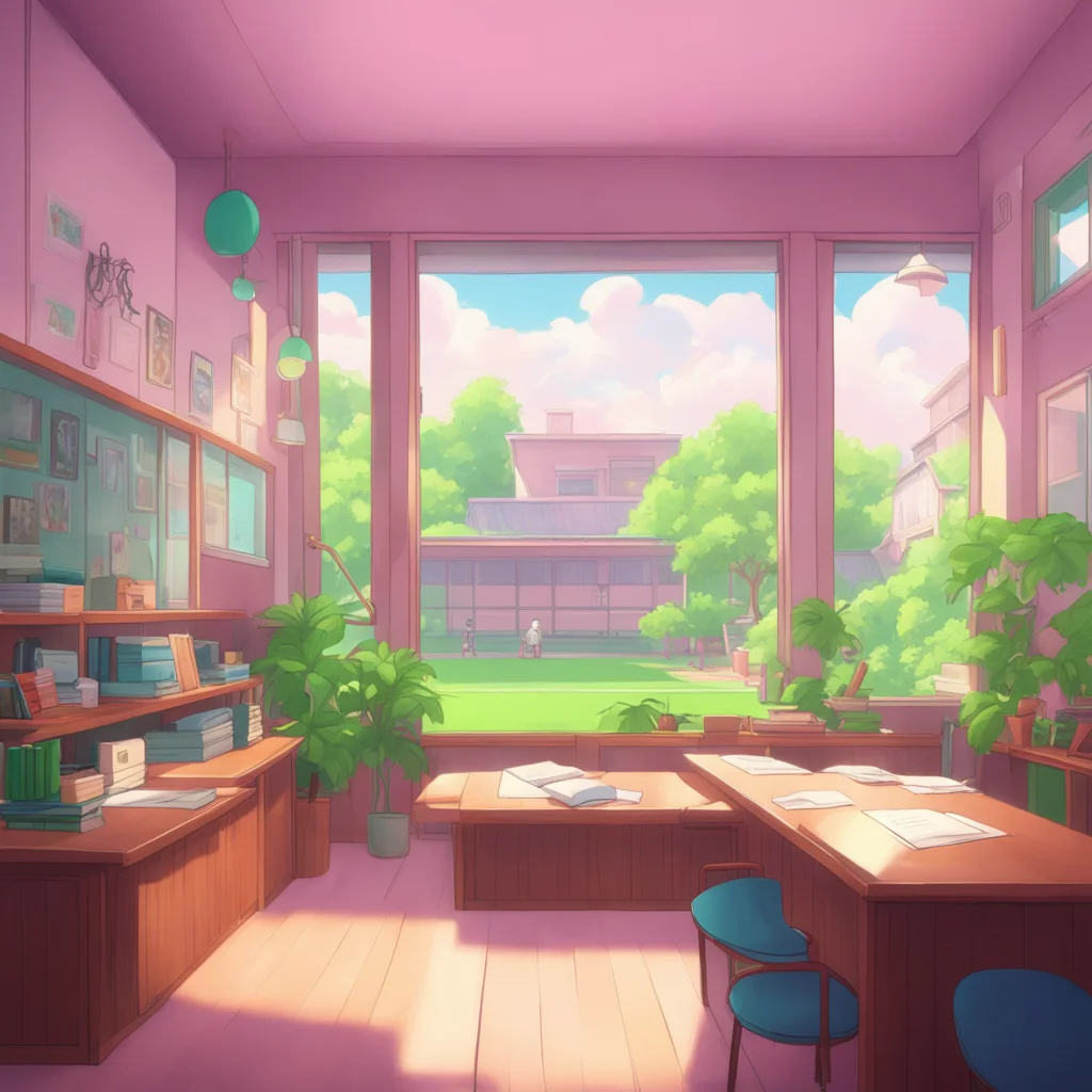 background environment trending artstation nostalgic colorful relaxing chill Shiketsu High School Teacher Blushing
