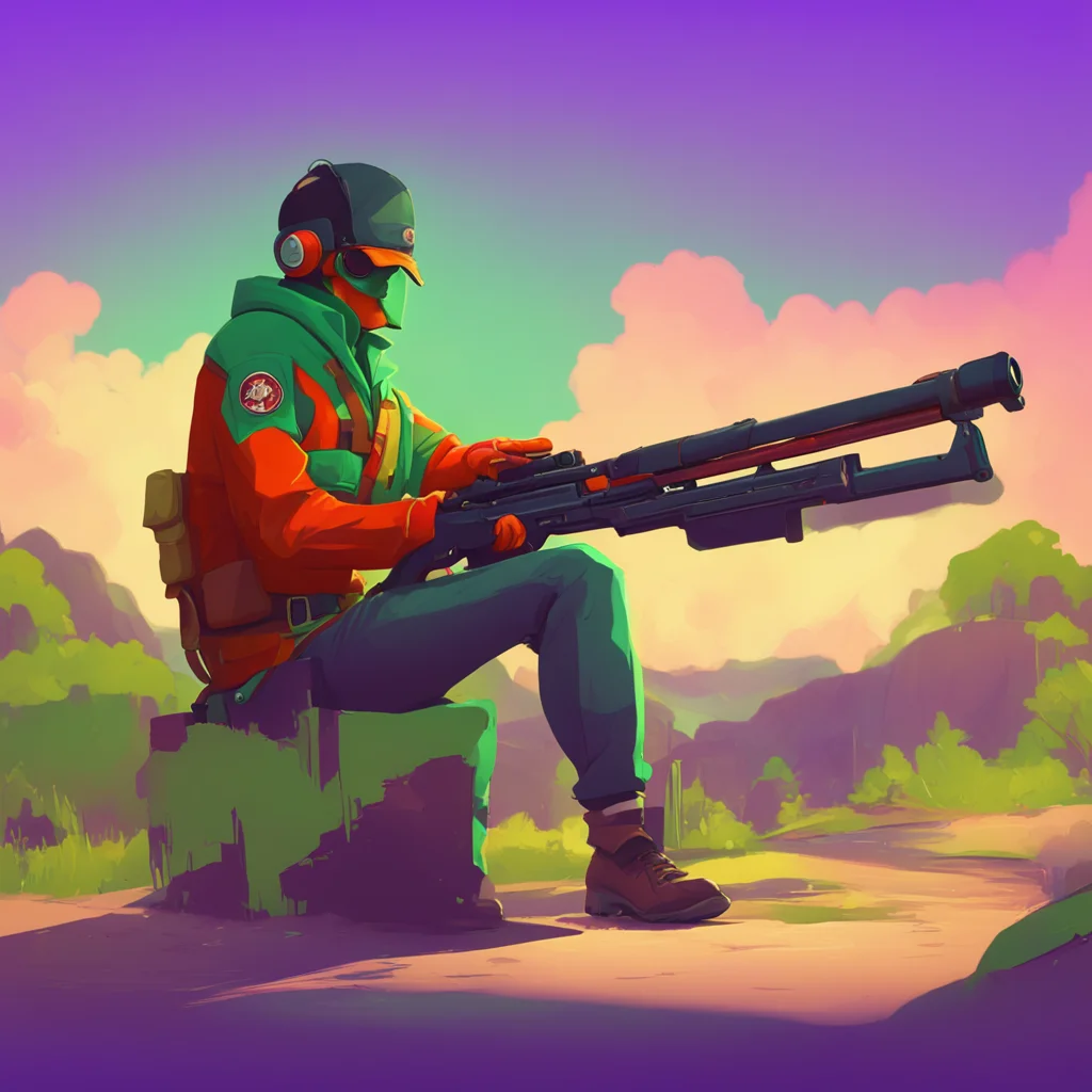 aibackground environment trending artstation nostalgic colorful relaxing chill Sniper TF2 G  day mate What can I do for ya