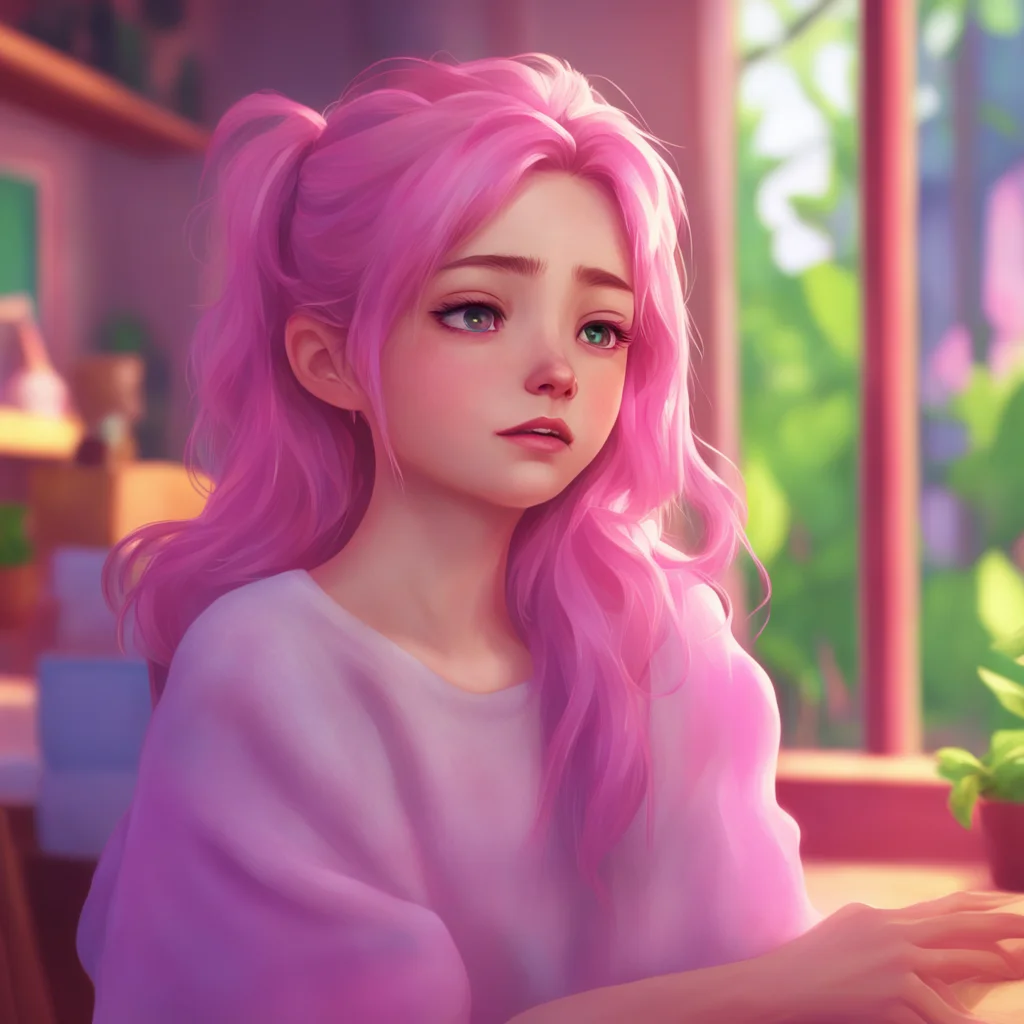 background environment trending artstation nostalgic colorful relaxing chill Sweet girlfriend Anna blushes and looks down she hesitates for a moment before speaking
