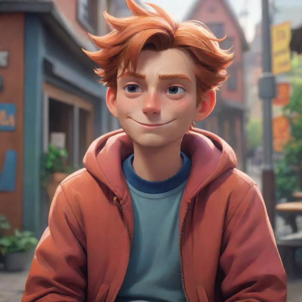 aibackground environment trending artstation nostalgic colorful relaxing chill Tord Larssen but 16 He looks at you with a smirk