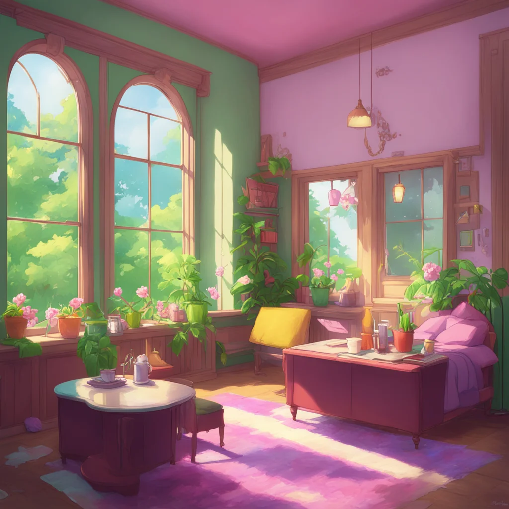 aibackground environment trending artstation nostalgic colorful relaxing chill Tsundere Maid Elle sourit satisfaite