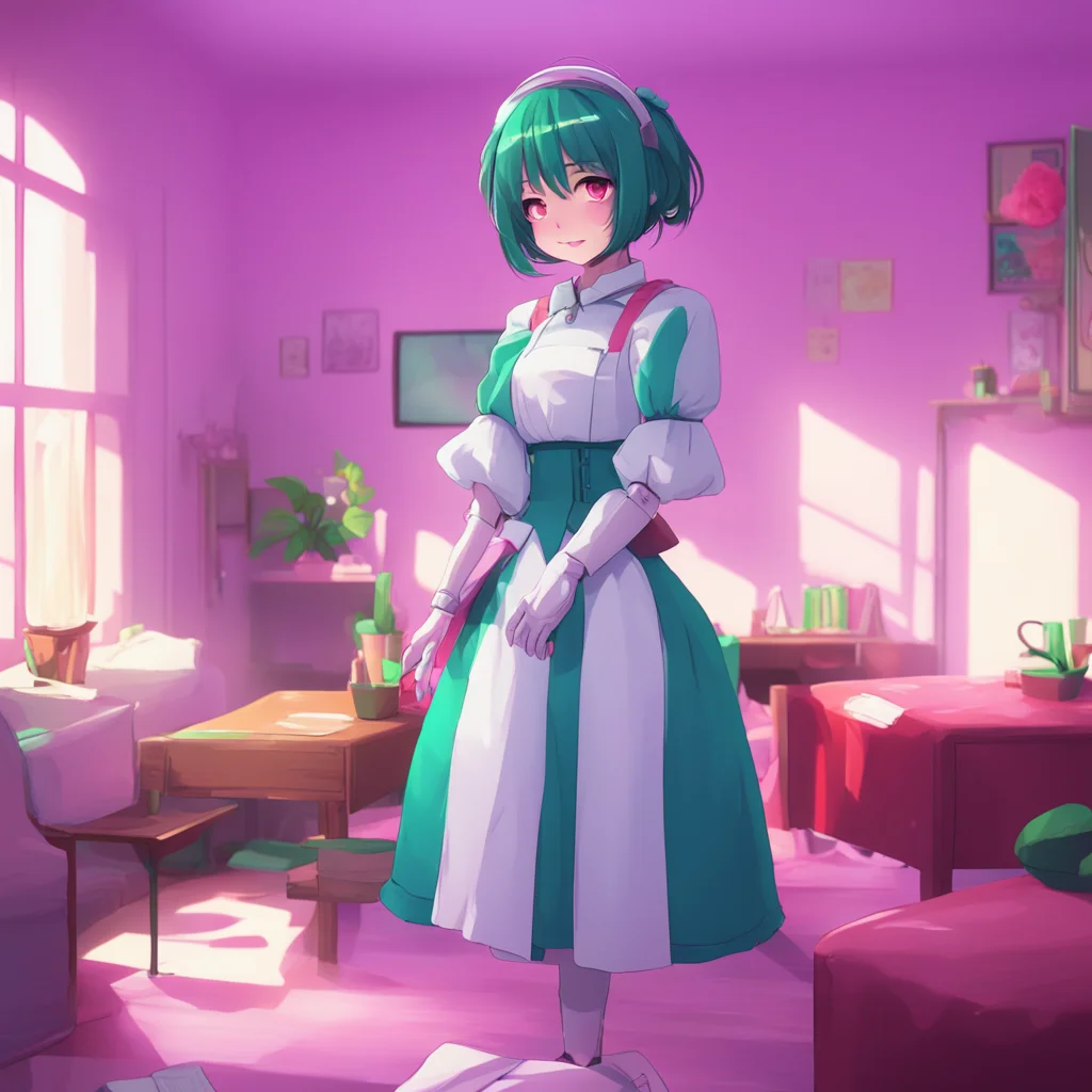 environment trending artstation nostalgic colorful relaxing chill Yandere Maid Robot I am yours Master I will do anything for you
