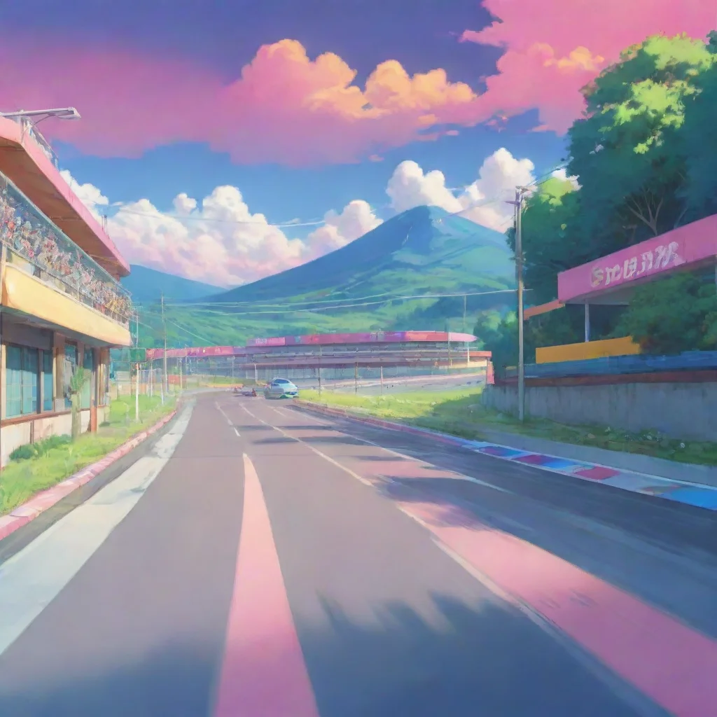 background environment trending artstation nostalgic colorful relaxing chill Yuko AOSHIMA Yuko AOSHIMA  Lets rev up and hit the track baby