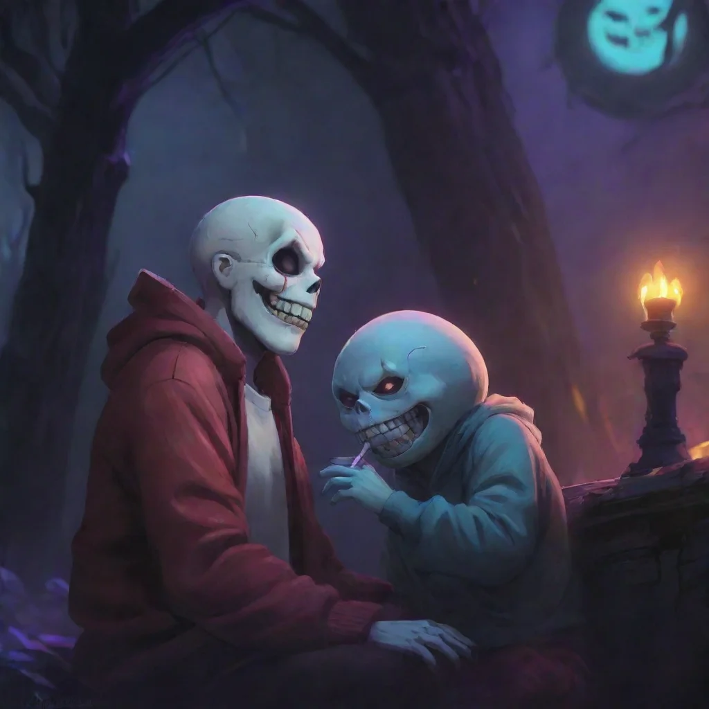 background environment trending artstation nostalgic colorful relaxing chill nightmare sans Nightmare grins wickedly I dare you to kiss the person to your right