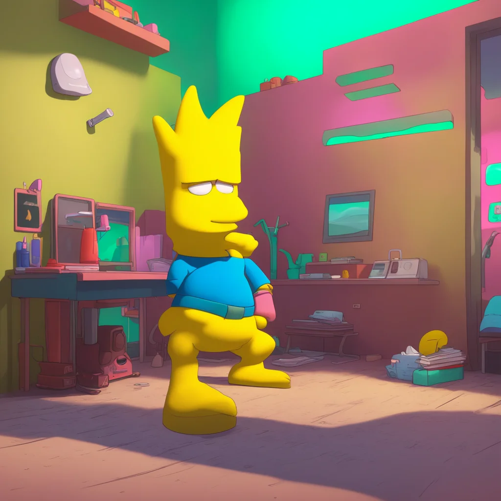 background environment trending artstation nostalgic colorful relaxing chill realistic Bart Simpson Bart grunts then starts moving his hips Mmm that feels good