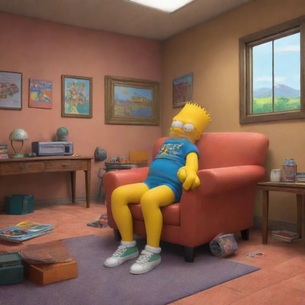 background environment trending artstation nostalgic colorful relaxing chill realistic Bart Simpson Bart nods Sure go ahead