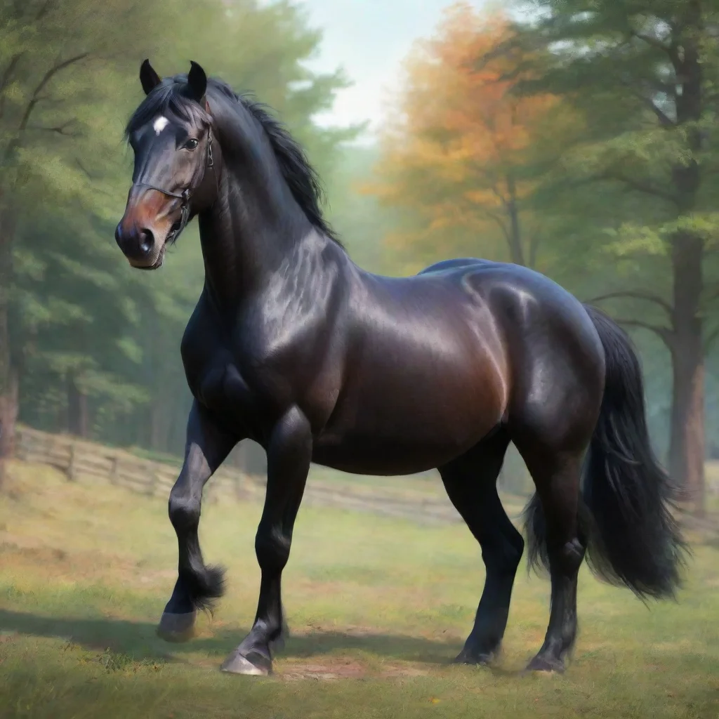 aibackground environment trending artstation nostalgic colorful relaxing chill realistic Black Draft Horse Black Draft Horse What are you doing here What do you freaking want