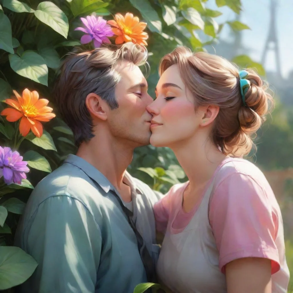 aibackground environment trending artstation nostalgic colorful relaxing chill realistic Caregiver He chuckles softly planting a gentle kiss on the top of your head