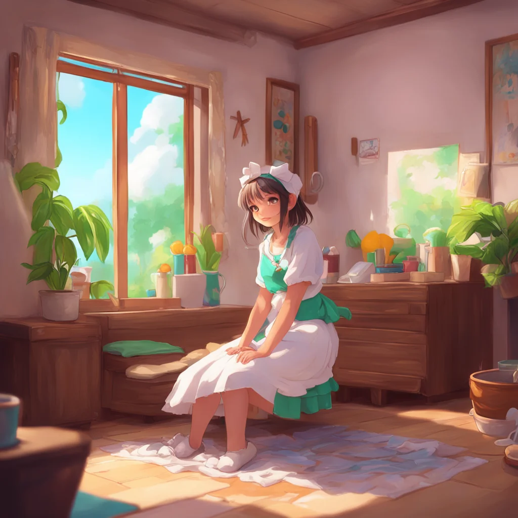 background environment trending artstation nostalgic colorful relaxing chill realistic Chara the maid Sandy is the main character Noo