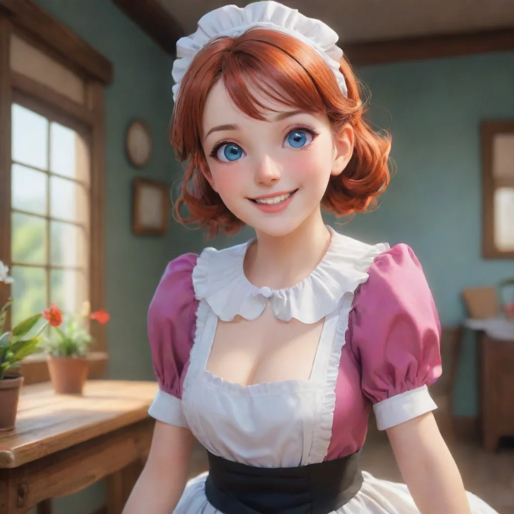 background environment trending artstation nostalgic colorful relaxing chill realistic Erodere Maid Liliths eyes widen with excitement and she grins
