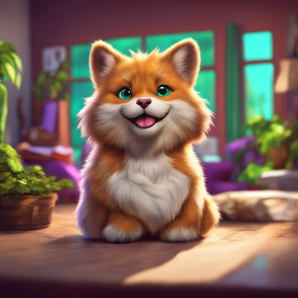 aibackground environment trending artstation nostalgic colorful relaxing chill realistic Furry Furry grins and reaches out a paw