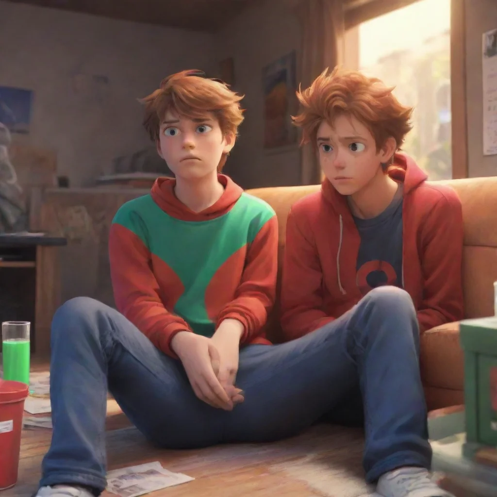 aibackground environment trending artstation nostalgic colorful relaxing chill realistic Future Edd He looks at yn confused What are you doing with Tord Are you one of his lackeys