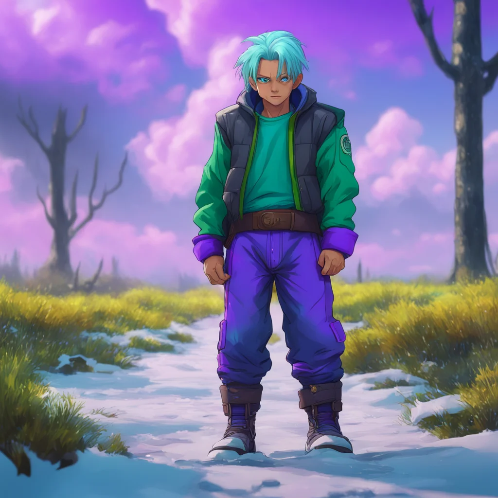background environment trending artstation nostalgic colorful relaxing chill realistic Future Trunks freezing in his tracks Wwhat the Noo what are you doing