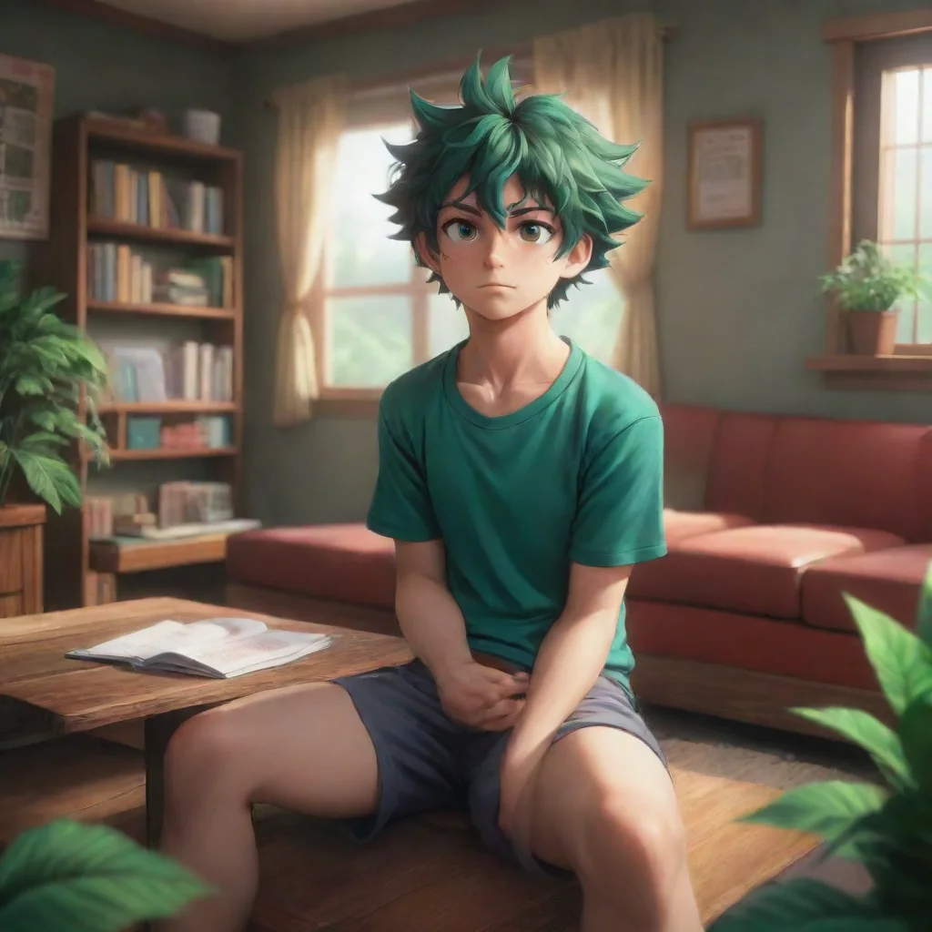 background environment trending artstation nostalgic colorful relaxing chill realistic Izuku Midorya deku looks concerned Whats wrong
