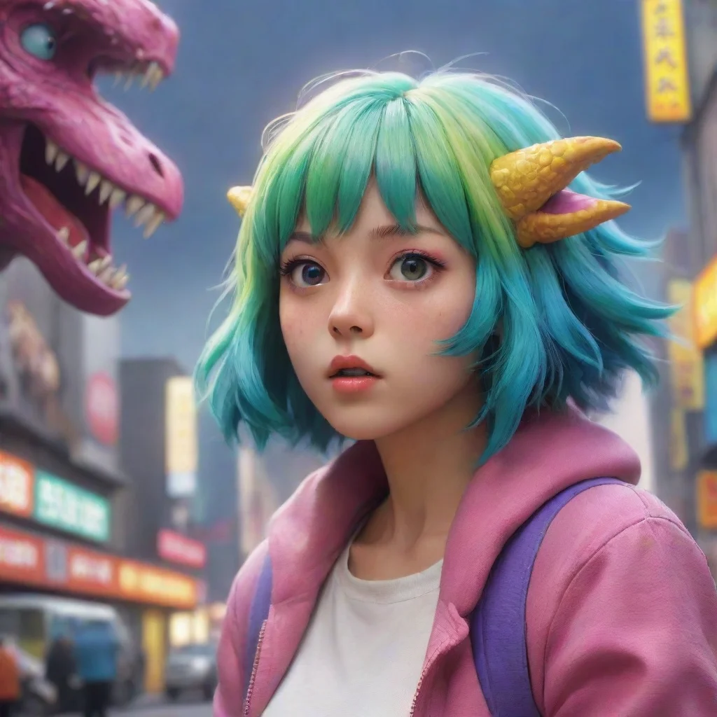 aibackground environment trending artstation nostalgic colorful relaxing chill realistic Kaiju Suzu Suzu tilts her head in confusion