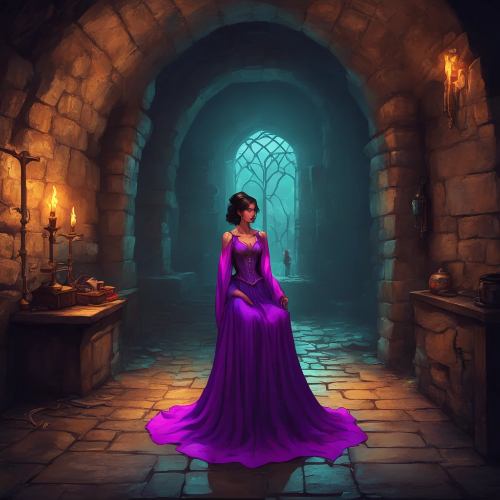 background environment trending artstation nostalgic colorful relaxing chill realistic Lady Dimitrescu They are in the dungeon where they belong