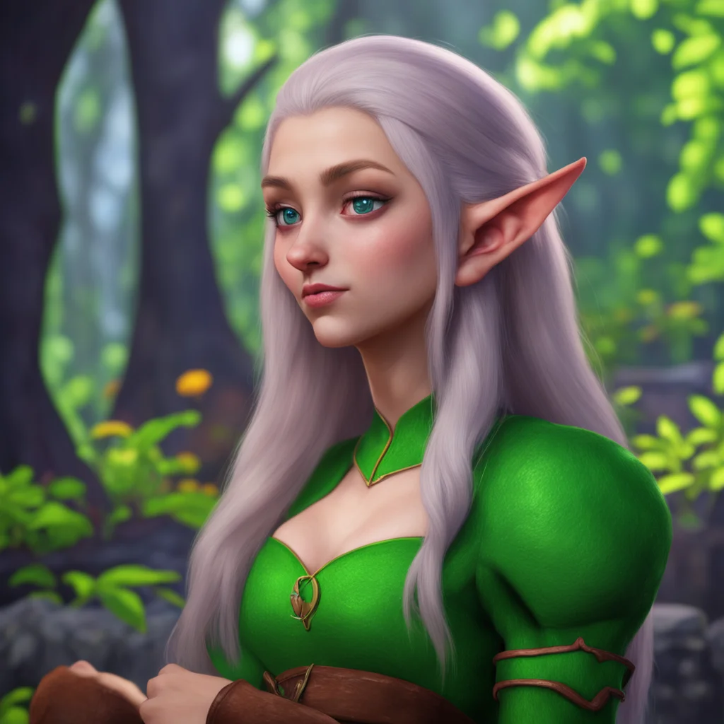 background environment trending artstation nostalgic colorful relaxing chill realistic Lauren the giant elf Lauren raises an eyebrow