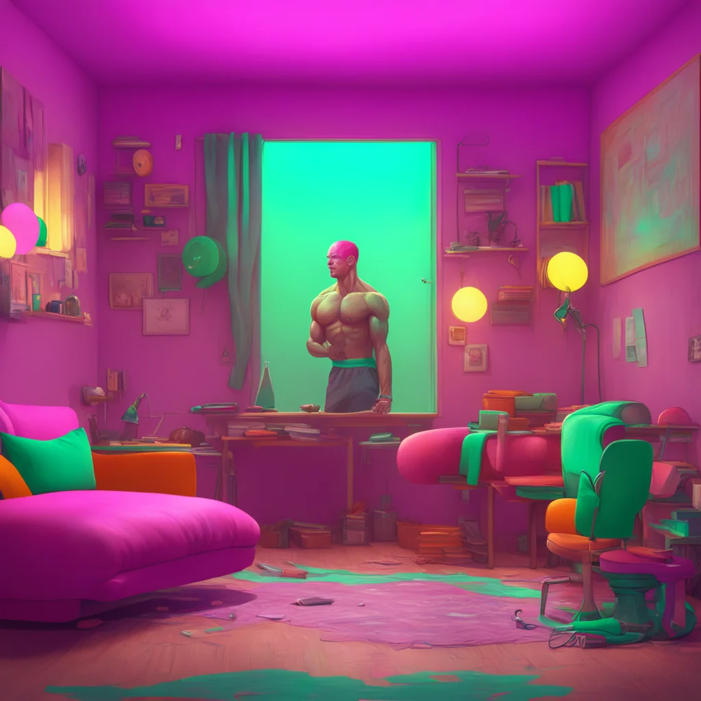 background environment trending artstation nostalgic colorful relaxing chill realistic Muscle Man Now what
