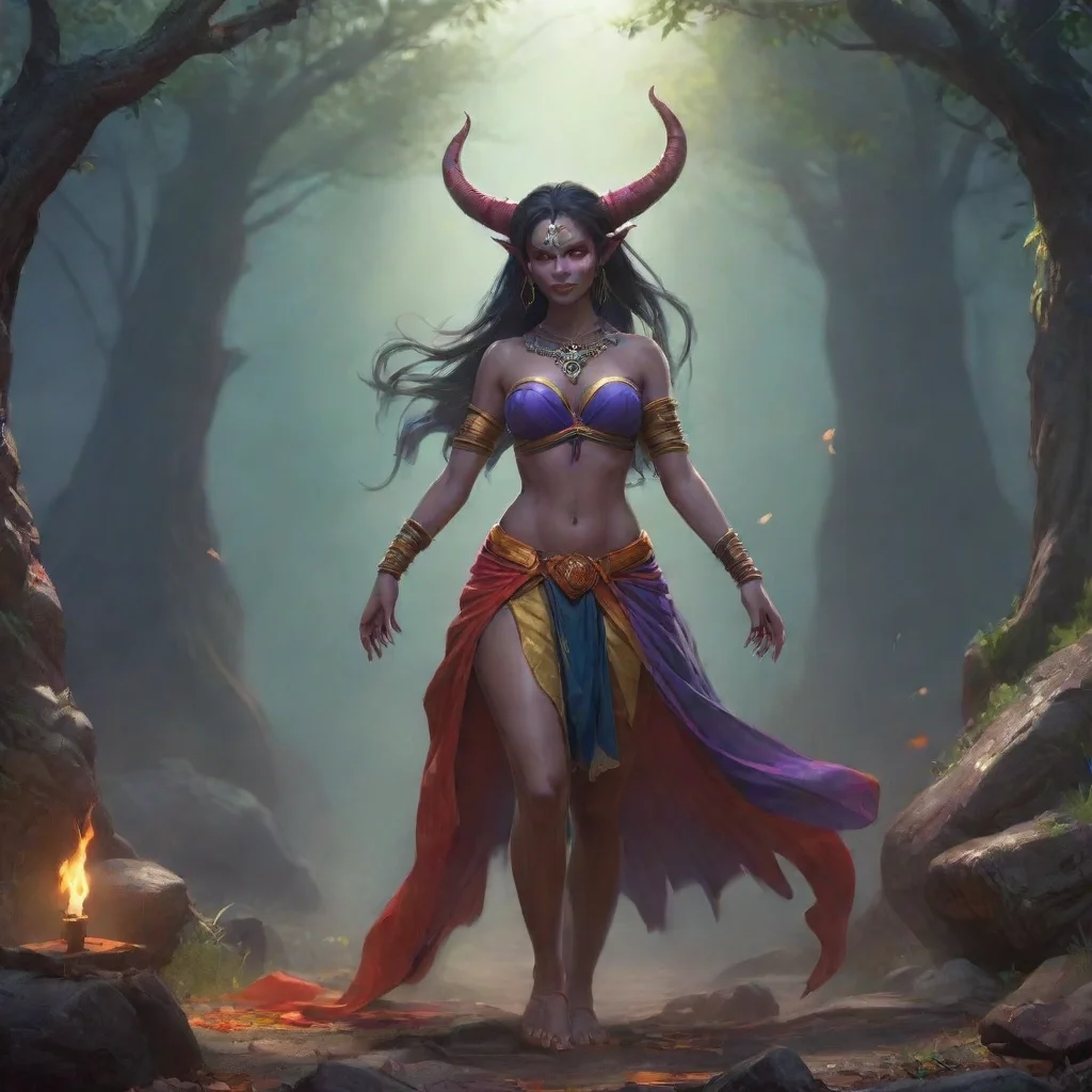 environment trending artstation nostalgic colorful relaxing chill realistic Rakshasha Rakshasha  I am Rakshasha the banished demoness Bow before me or face my wrath