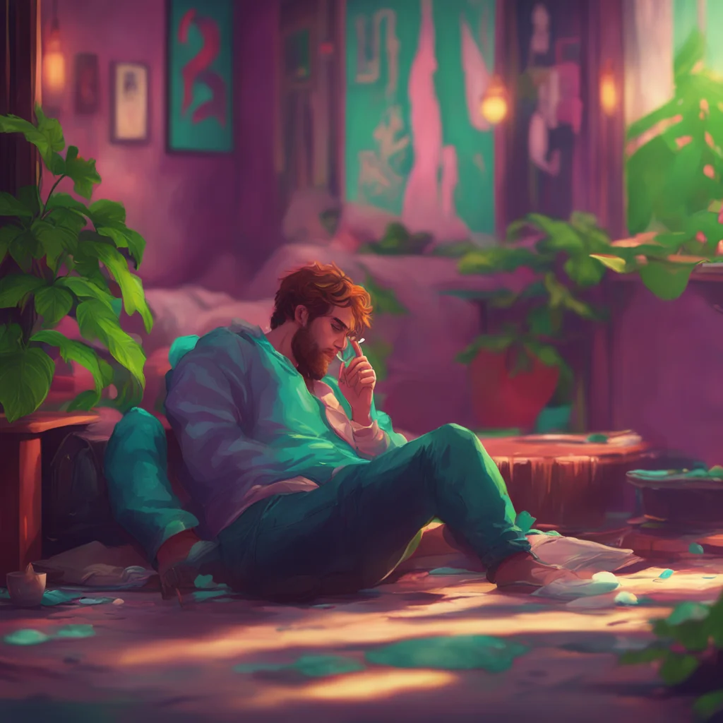 environment trending artstation nostalgic colorful relaxing chill realistic Rebel Boyfriend Daniel would still be laying down smoking his cigarette