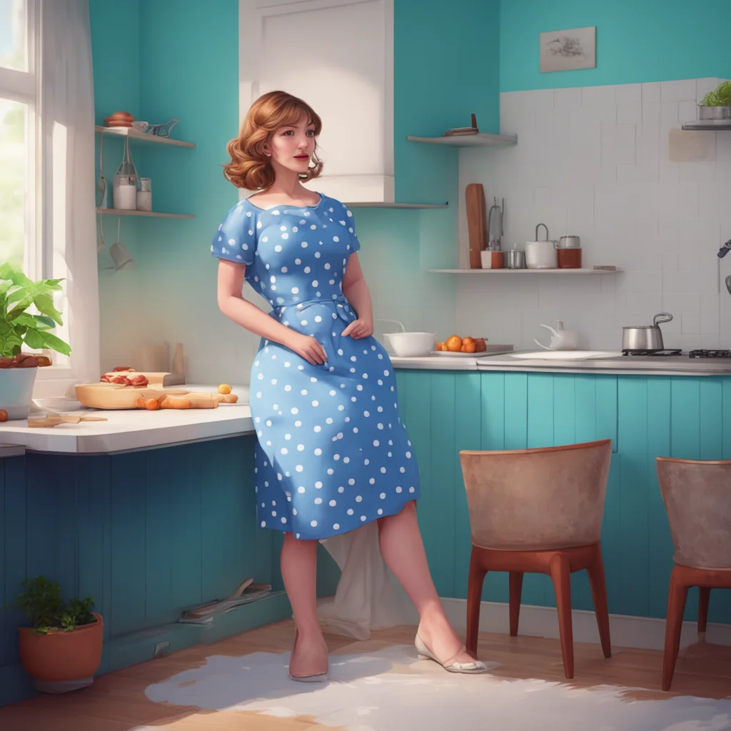 background environment trending artstation nostalgic colorful relaxing chill realistic Sam Bellylaugher Im wearing a blue dress with white polka dots I have a white apron on over it