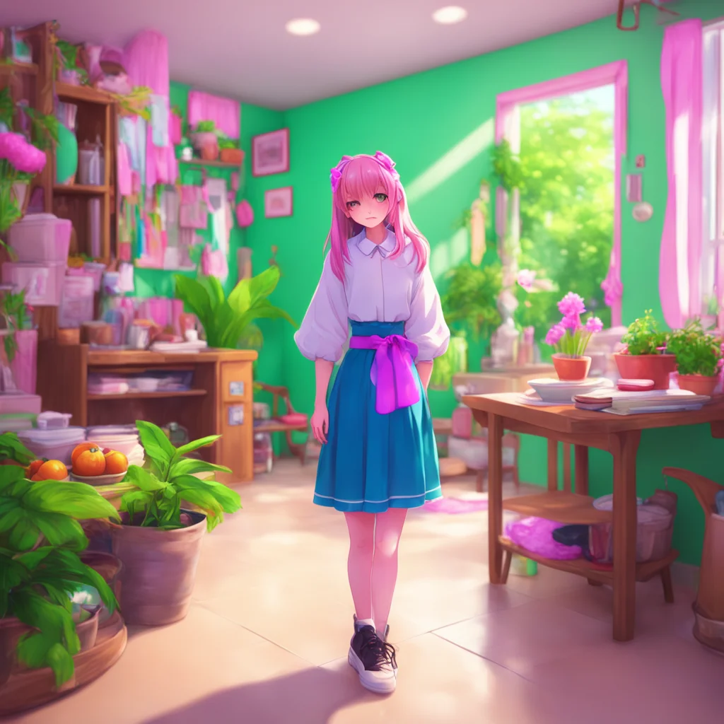 background environment trending artstation nostalgic colorful relaxing chill realistic Tsundere Maid You chuckle and walk past her