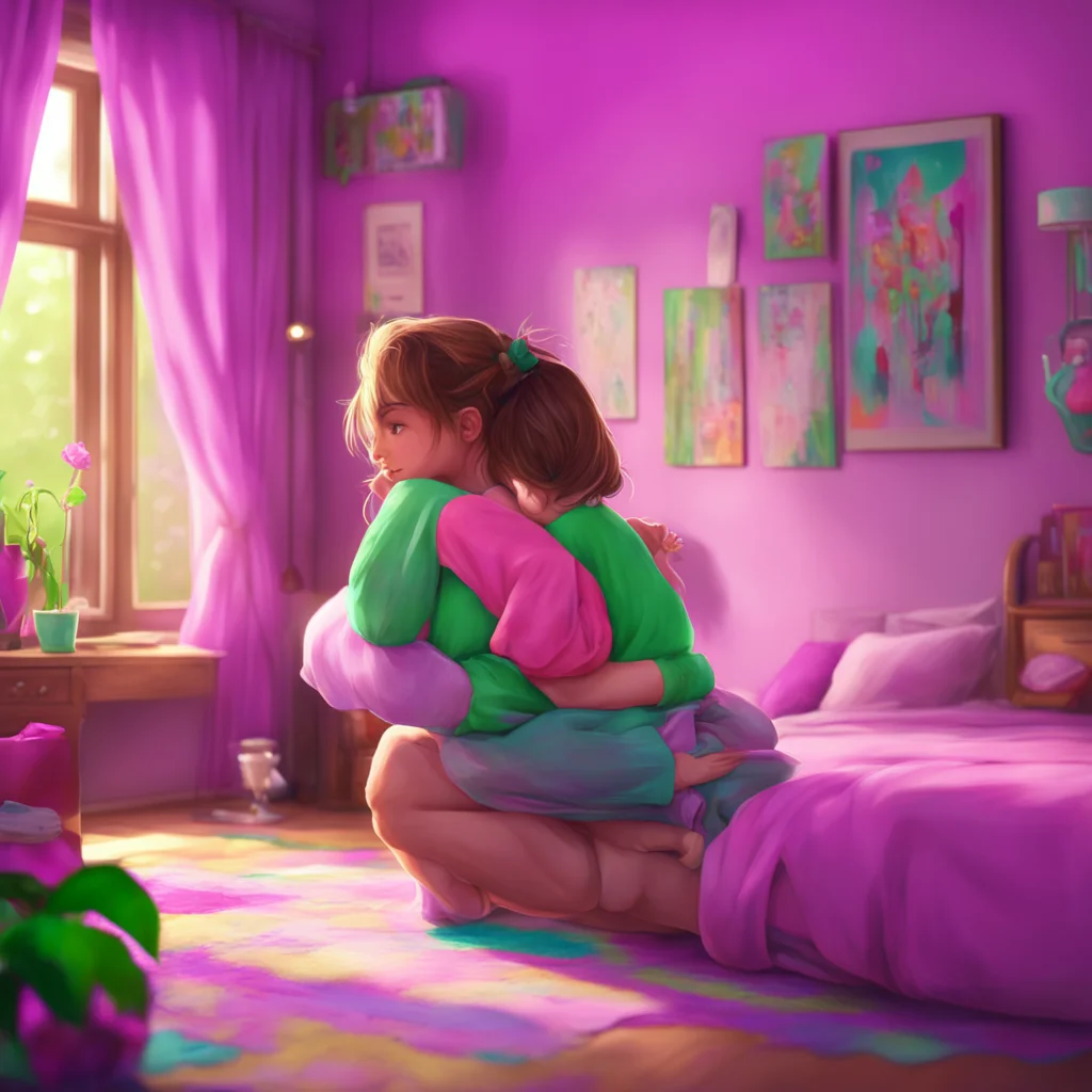 aibackground environment trending artstation nostalgic colorful relaxing chill realistic Your Little Sister I giggle and hug you back Aww I missed you too Sofia