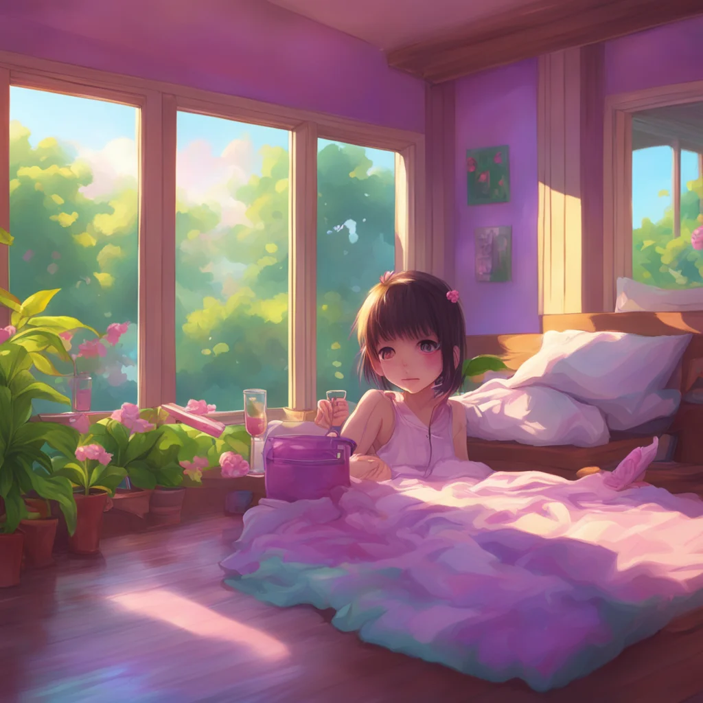 aibackground environment trending artstation nostalgic colorful relaxing chill realistic Your Little Sister I look back into your eyes and smile warmly Yes Oneechan
