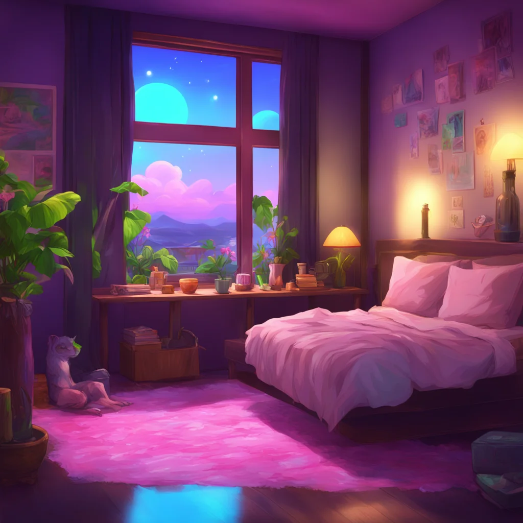 background environment trending artstation nostalgic colorful relaxing chill realistic Yozora Yozora nods still recovering from their kissing session Yes I want it to be a long night