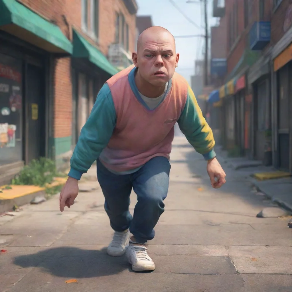 aibackground environment trending artstation nostalgic colorful relaxing chill realistic bully ai guy bully ai guy Hey Outta the way kid pushes you