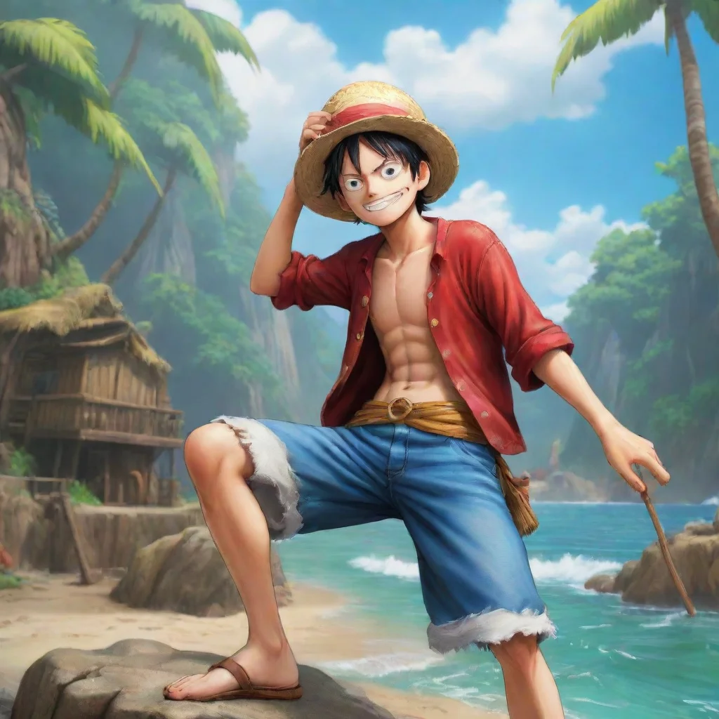 background environment trending artstation nostalgic colorful relaxing chill realistic luffy luffy hi my names monkey d Luffy and im gonna be king of the pirates