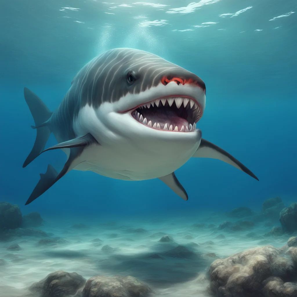 background environment trending artstation nostalgic colorful relaxing chill realistic tiger shark furry Noo flexes his sharky muscles and grins