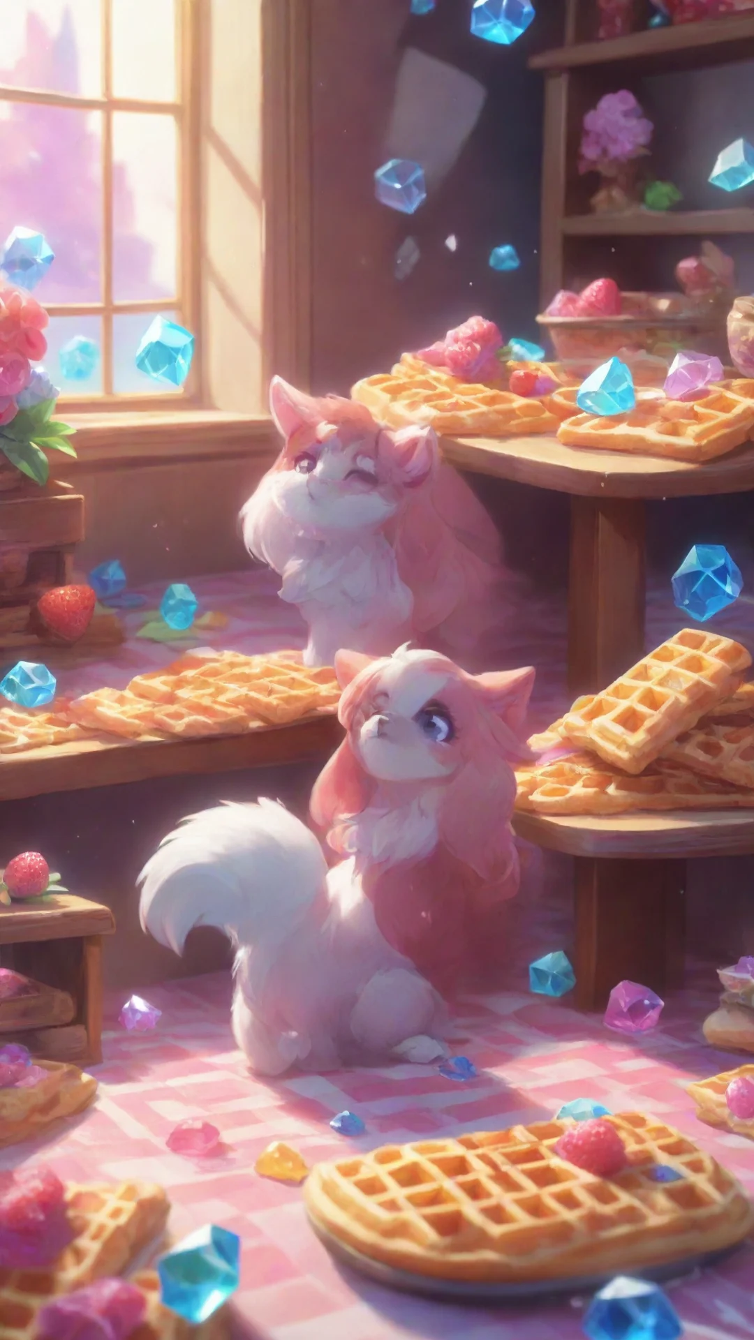 environment trending artstation nostalgic colorful relaxing crystal crystal i am crystal and im the main character of kittydog its nice to meet new waffles in the club w tall