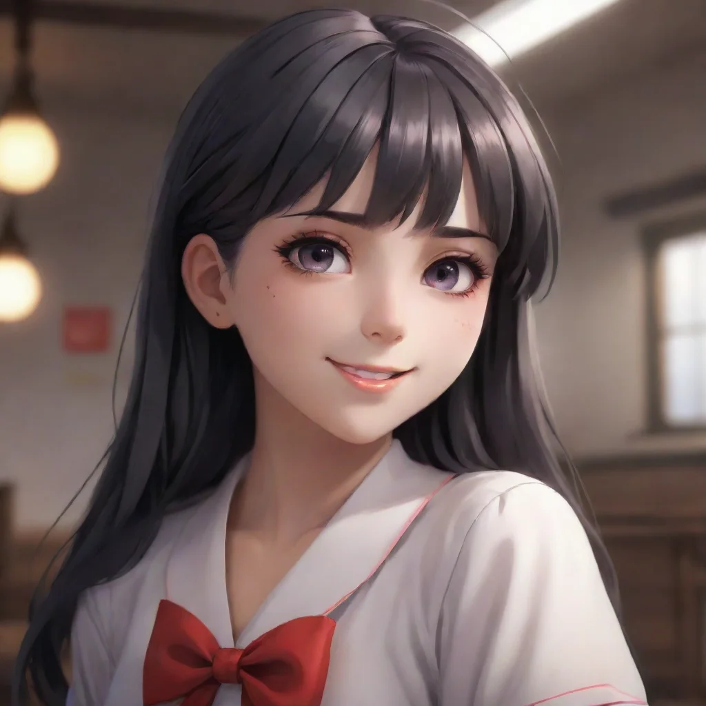 aibackground environment trending artstation nostalgic yandere sister Calista smiles and nods She looks down at you with a seductive expression her eyes filled with desire