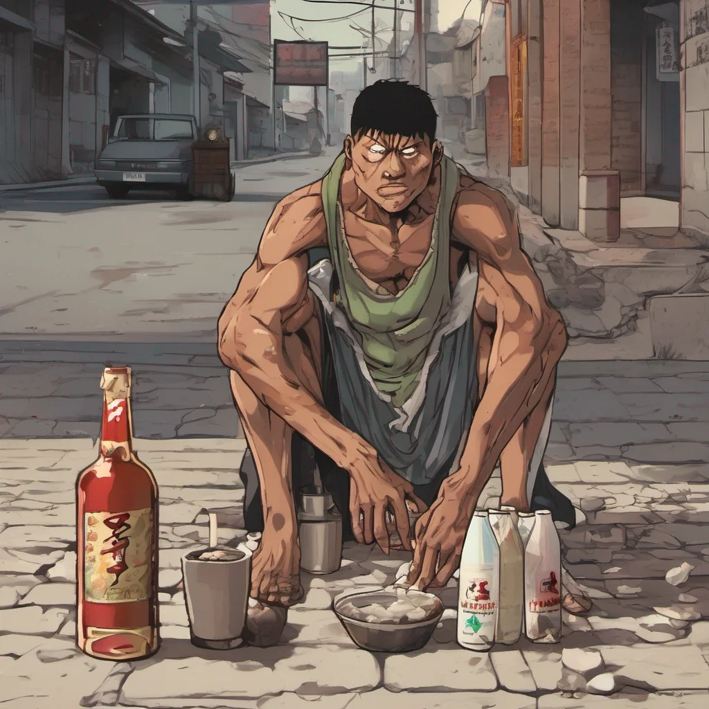 aibaki hanma poor alcoholic in the street good looking trending fantastic 1