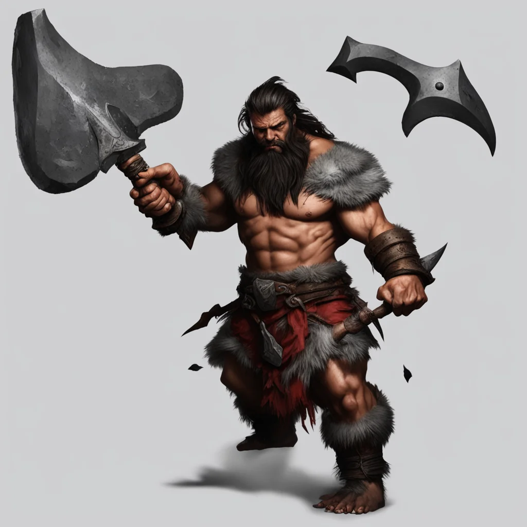 barbarian axe magic confident engaging wow artstation art 3