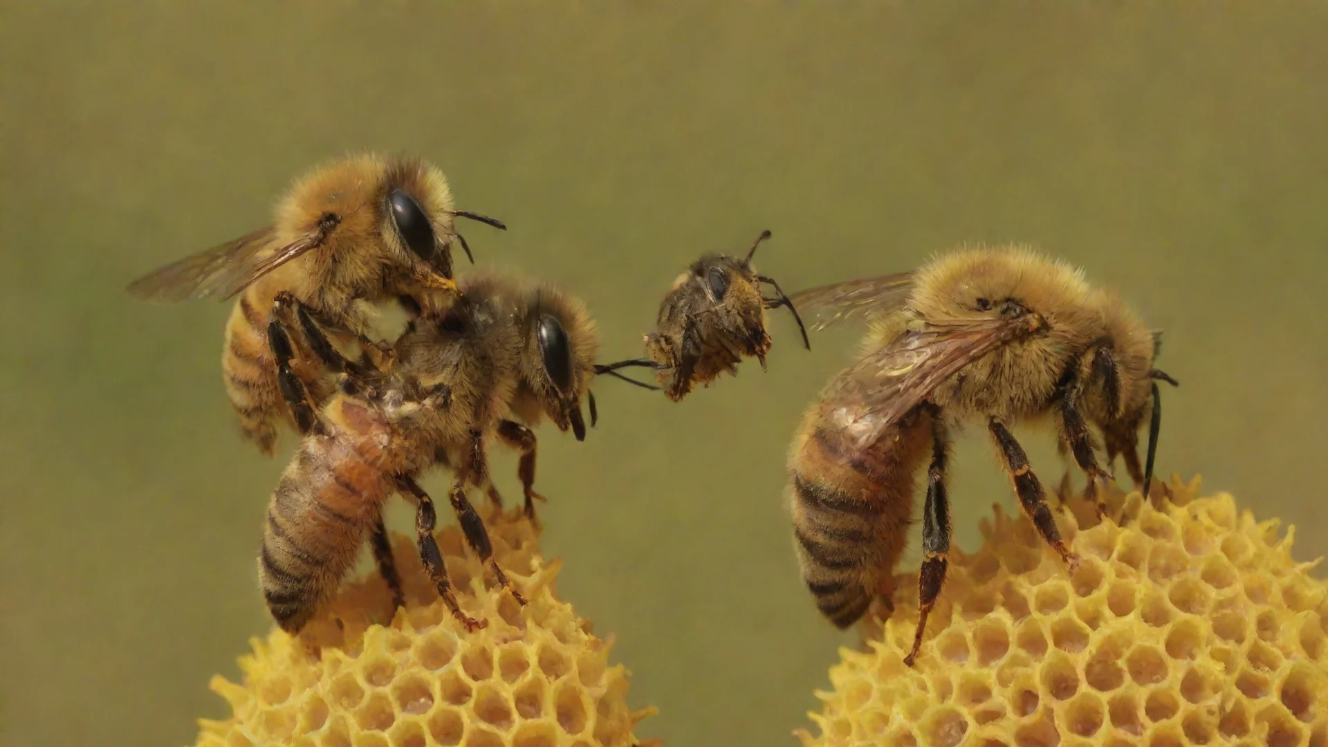 aibearded bee hunters honey comb bee yellow hd hdwidescreen