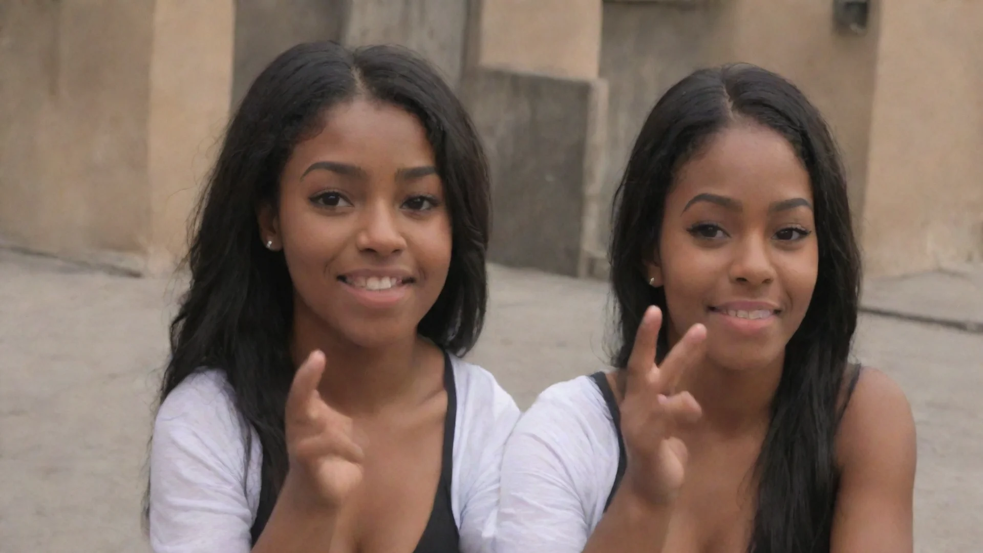 aibeautfiul black girl tryna say hi to a mexican dude wide