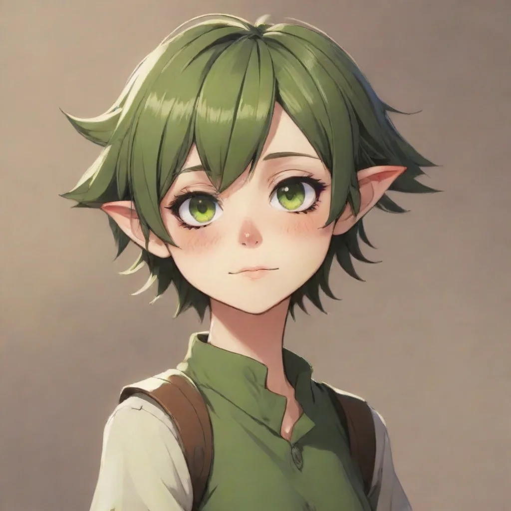 aibeautiful anime tomboy goblin with short hair