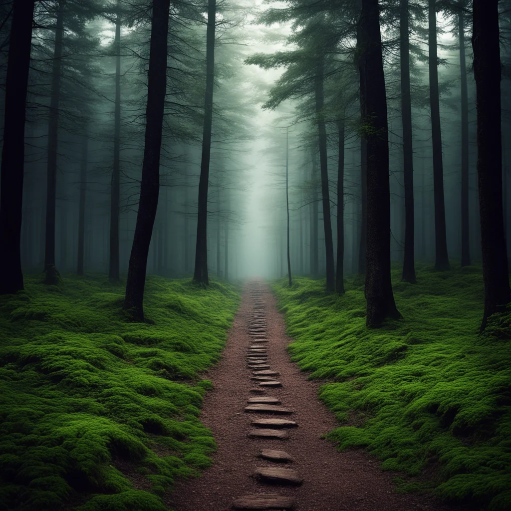 aibeautiful dimly lit forest 3 paths