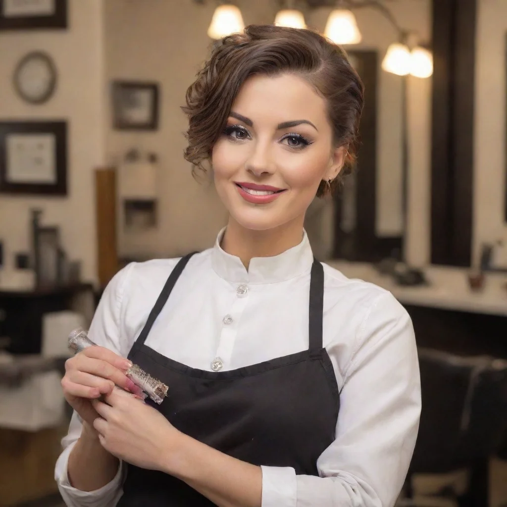 aibeautiful female barber