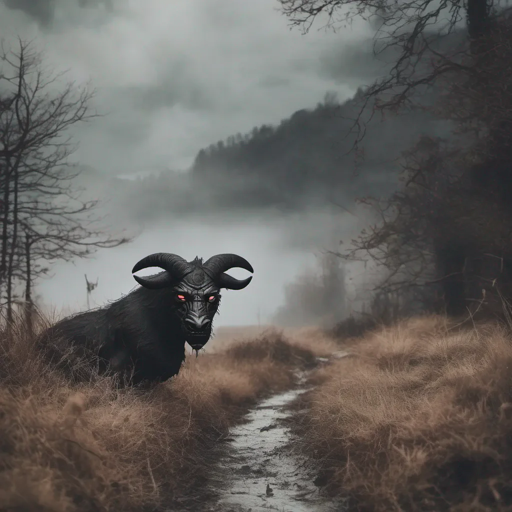 beautiful landscape with scary demon eith eyes just visible hiding in surroundings amazing awesome portrait 2
