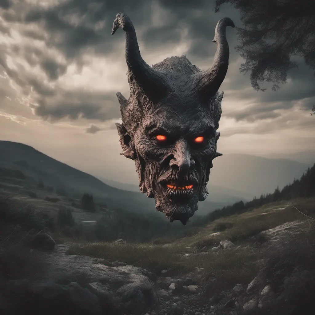 aibeautiful landscape with scary demon eith eyes just visible hiding in surroundings good looking trending fantastic 1