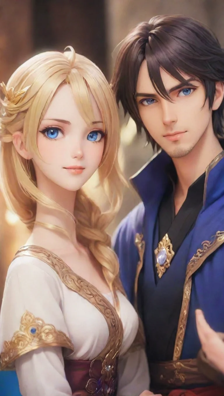aibeautiful male and female mage hd art detailed anime characters eyes clear stunning husband and wife wow bokehstylized tall