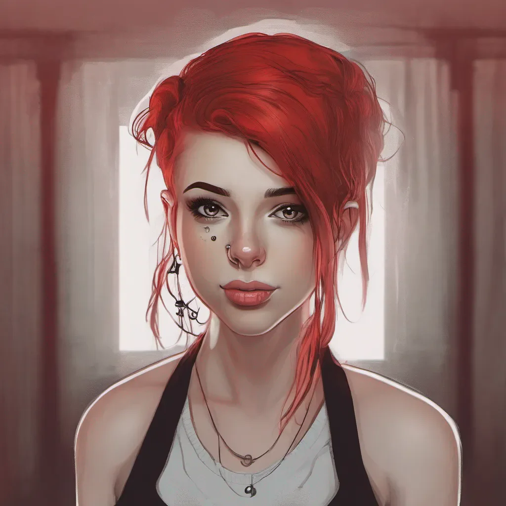 beauty grace girl with a lip piercing and red hair