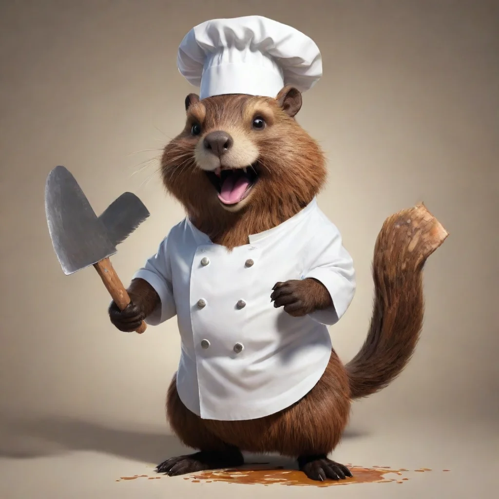 aibeaver with cleaver chef hd art