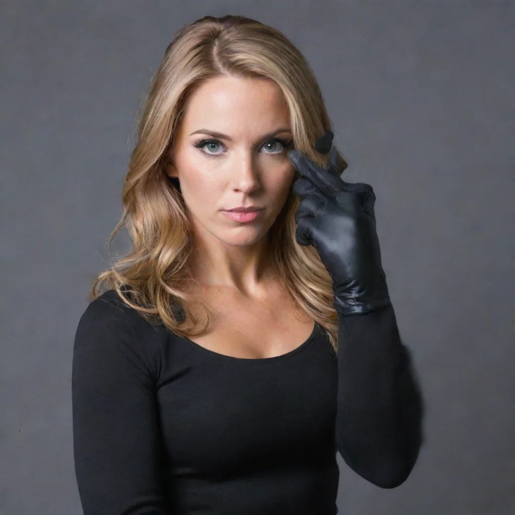 becky  lymch with black gloves and gun