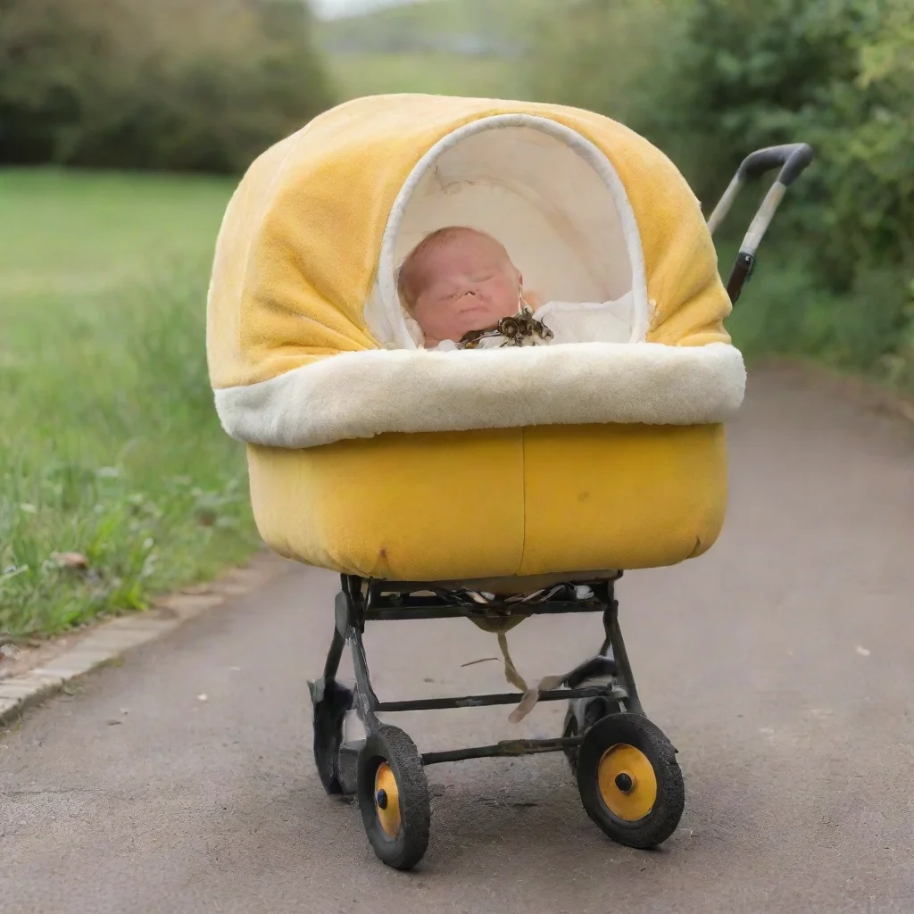 aibees on a pram with a newborn baby in it